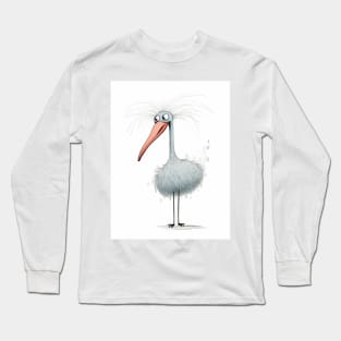 Dadaistic Art,Creative Child's Drawing - Flamingo Long Sleeve T-Shirt